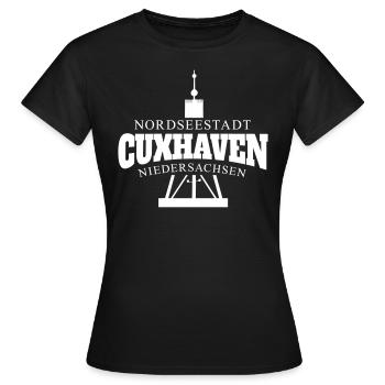 Cuxhaven Nordseestadt Cuxhaven Niedersachsen - Frauen T-Shirt - Schwarz - Vorne - AI Model Female 172 dark (172cm)