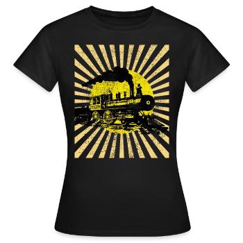 locomotive à vapeur - T-shirt Femme - noir - Devant - AI Model Female 172 dark (172cm)
