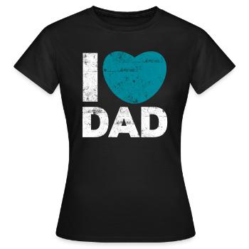 J'aime papa coeur - T-shirt Femme - noir - Devant - AI Model Female 172 dark (172cm)
