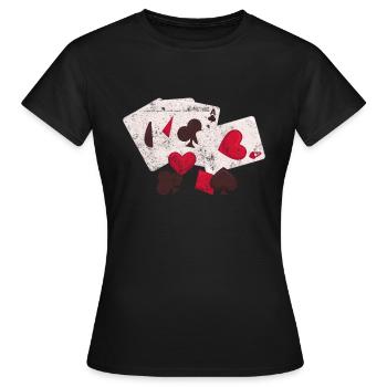 Poker Symbol As Pik - Frauen T-Shirt - Schwarz - Vorne - AI Model Female 172 dark (172cm)