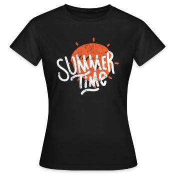 Sommerzeit Sommer Travel - Frauen T-Shirt - Schwarz - Vorne - AI Model Female 172 dark (172cm)