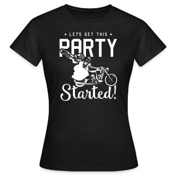 moto mariage couple partie - T-shirt Femme - noir - Devant - AI Model Female 172 dark (172cm)