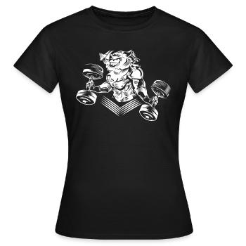 wildschwein hanteln - Frauen T-Shirt - Schwarz - Vorne - AI Model Female 172 dark (172cm)