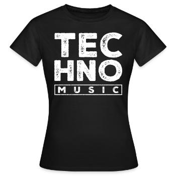 techno music - Frauen T-Shirt - Schwarz - Vorne - AI Model Female 172 dark (172cm)