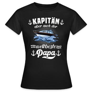 Kapitän Papa Boot Motorboot - Frauen T-Shirt - Schwarz - Vorne - AI Model Female 172 dark (172cm)
