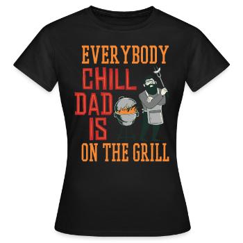 Barbecues Tabliers de père cadeau de la saison barbecue - T-shirt Femme - noir - Devant - AI Model Female 172 dark (172cm)