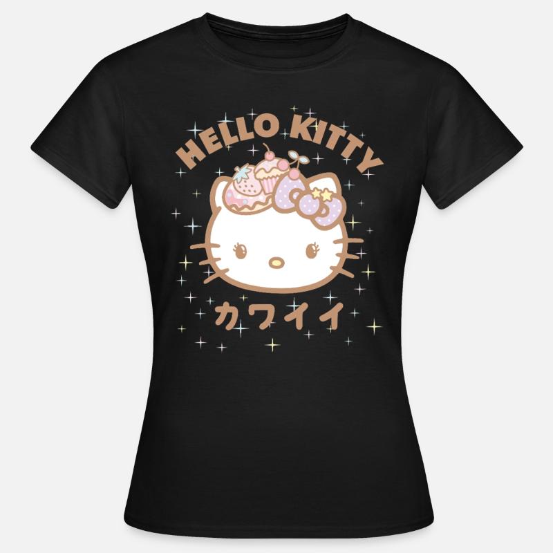 Hello Kitty Styles Kawaii Avec Des Étoiles - Dame-T-shirt - sort