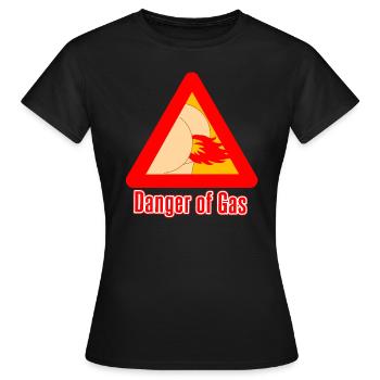Danger d'essence - panneau de signalisation amusant - T-shirt Femme - noir - Devant - AI Model Female 172 dark (172cm)