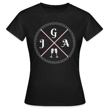 JGA 2023 - Junggesellenabschied Hochzeit Braut - Frauen T-Shirt - Schwarz - Vorne - AI Model Female 172 dark (172cm)