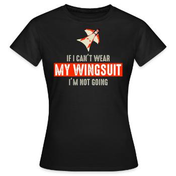 Wingsuit fliegen Base Jumping Fallschirmspringen Wingsuiting - Frauen T-Shirt - Schwarz - Vorne - AI Model Female 172 dark (172cm)