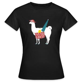 Ab zum Strand - Frauen T-Shirt - Schwarz - Vorne - AI Model Female 172 dark (172cm)