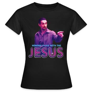The Big Lebowski - Nobody F*cks With The Jesus - Frauen T-Shirt - Schwarz - Vorne - AI Model Female 172 dark (172cm)