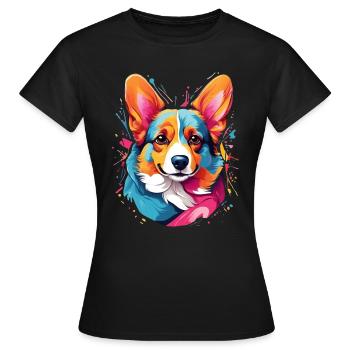 Corgi Splash - Frauen T-Shirt - Schwarz - Vorne - AI Model Female 172 dark (172cm)