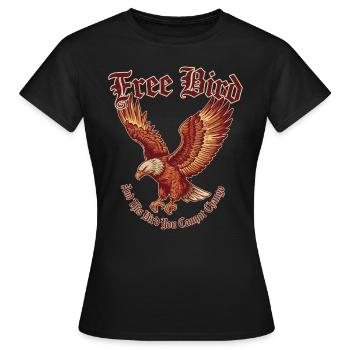 Kostenloser Vogel | Soaring Eagle & Rock Spirit - Frauen T-Shirt - Schwarz - Vorne - AI Model Female 172 dark (172cm)