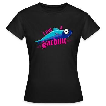 Sardine - Je suis une Sardine - Italie - La Sardine - T-shirt Femme - noir - Devant - AI Model Female 172 dark (172cm)