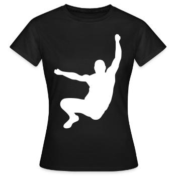 Weitsprung Sport - Frauen T-Shirt - Schwarz - Vorne - AI Model Female 172 dark (172cm)