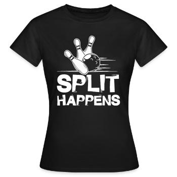 Bowling Split Happens - Women's T-Shirt - black - Front - AI Model Female 172 dark (172cm)
