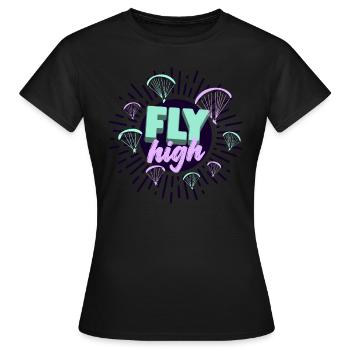 FLY high paraglider - Women's T-Shirt - black - Front - AI Model Female 172 dark (172cm)