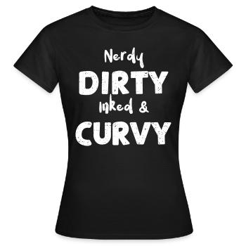 Nerdy Dirty Inked & Curvy - Women's T-Shirt - black - Front - AI Model Female 172 dark (172cm)