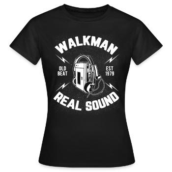 Walkman - the real Sound - Frauen T-Shirt - Schwarz - Vorne - AI Model Female 172 dark (172cm)