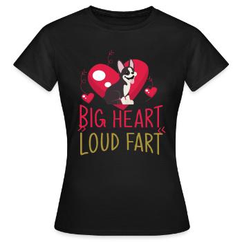 Boston Terrier, Costume Boston Terrier, Boston - T-shirt Femme - noir - Devant - AI Model Female 172 dark (172cm)