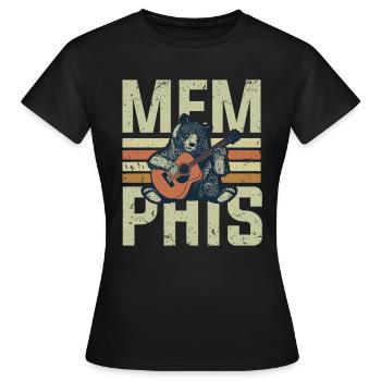 Memphis music, Memphis music loves blues - Women's T-Shirt - black - Front - AI Model Female 172 dark (172cm)