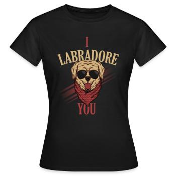 Labrador, Labrador Labrador retriever, - T-shirt Femme - noir - Devant - AI Model Female 172 dark (172cm)