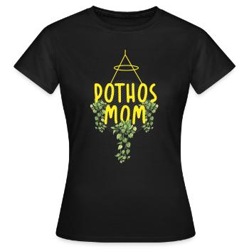 plante, plante de pothos, plantes, - T-shirt Femme - noir - Devant - AI Model Female 172 dark (172cm)
