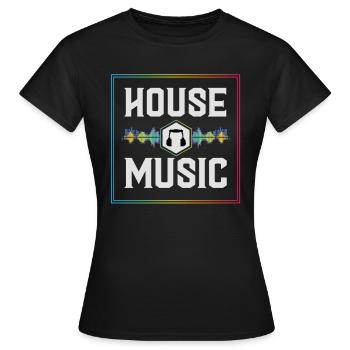 House music, House music Party, Rave, - T-shirt Femme - noir - Devant - AI Model Female 172 dark (172cm)