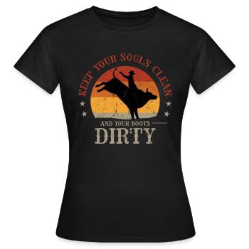 western, western huckleberry, tombstone, - T-shirt Femme - noir - Devant - AI Model Female 172 dark (172cm)