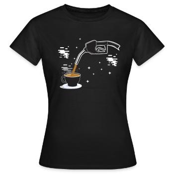 Station-service, boutique de café de station-service, Diesel, - T-shirt Femme - noir - Devant - AI Model Female 172 dark (172cm)