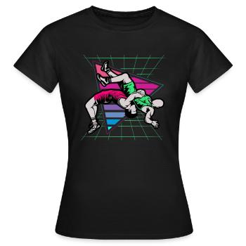 Ringen, Ringen Ringer, 2021, - Frauen T-Shirt - Schwarz - Vorne - AI Model Female 172 dark (172cm)