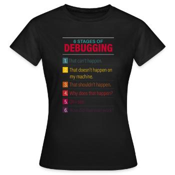 tech, tech tech support, geek, - Women's T-Shirt - black - Front - AI Model Female 172 dark (172cm)