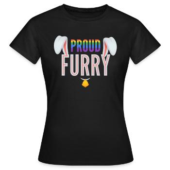 Furry, Furry Orgueil, furry fandom, - T-shirt Femme - noir - Devant - AI Model Female 172 dark (172cm)