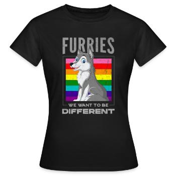 Furry, Furry Wolf, Cosplay, - Women's T-Shirt - black - Front - AI Model Female 172 dark (172cm)