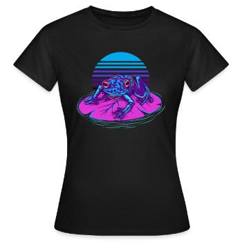 frog, frog loves frogs, frog catcher, - Women's T-Shirt - black - Front - AI Model Female 172 dark (172cm)