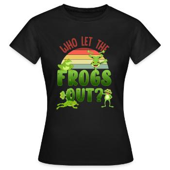 frog, frog cute frog, frog animal - Women's T-Shirt - black - Front - AI Model Female 172 dark (172cm)