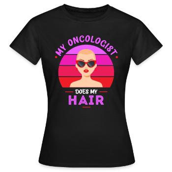 Chemo, Chemo Bestrahlung, Chemo Strahlung, - Frauen T-Shirt - Schwarz - Vorne - AI Model Female 172 dark (172cm)