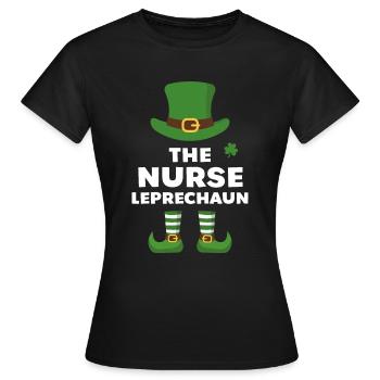Die Krankenschwester Leprechaun - Frauen T-Shirt - Schwarz - Vorne - AI Model Female 172 dark (172cm)