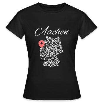 Aachen, Germany, Aachen Cathedral Germany - Women's T-Shirt - black - Front - AI Model Female 172 dark (172cm)