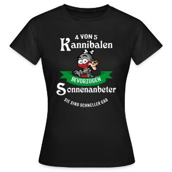 4 von 5 Kannibalen bevorzugen Sonnenanbeter - Frauen T-Shirt - Schwarz - Vorne - AI Model Female 172 dark (172cm)