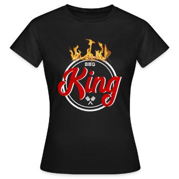 Barbecue Roi - BBQ King - T-shirt Femme - noir - Devant - AI Model Female 172 dark (172cm)