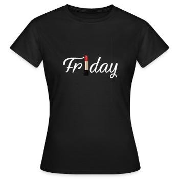 Freitag Party Frauenabend Lippenstift Mädelsabend - Frauen T-Shirt - Schwarz - Vorne - AI Model Female 172 dark (172cm)
