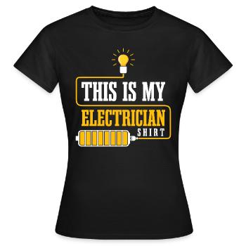 Electricien Circuits de tension Artisan Electro - T-shirt Femme - noir - Devant - AI Model Female 172 dark (172cm)