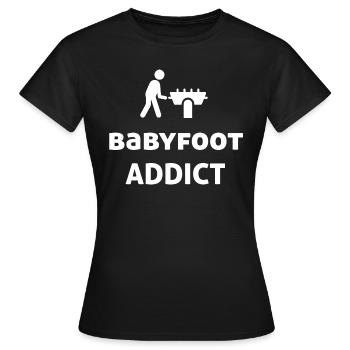 BABYFOOT ADDICT - Frauen T-Shirt - Schwarz - Vorne - AI Model Female 172 dark (172cm)