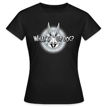 Looney Tunes Bugs Bunny Quoi D'Neuf, Docteur ? - T-shirt Femme - noir - Devant - AI Model Female 172 dark (172cm)