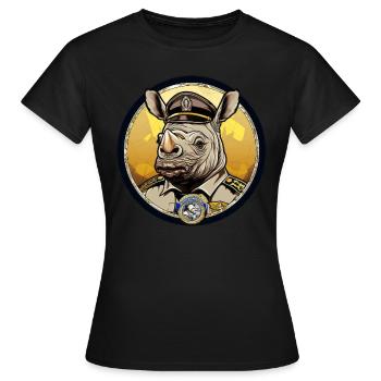 Garde-chasse rhinocéros - T-shirt Femme - noir - Devant - AI Model Female 172 dark (172cm)