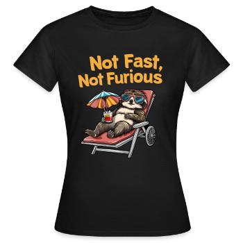 Not Fast Not Furious Sloth - Women's T-Shirt - black - Front - AI Model Female 172 dark (172cm)