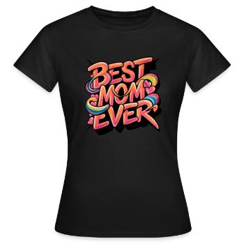Meilleure maman de tous les temps - Graffiti arc-en-ciel rose - T-shirt Femme - noir - Devant - AI Model Female 172 dark (172cm)