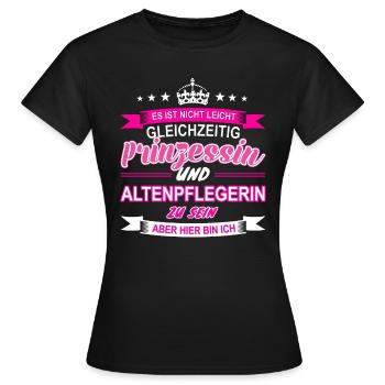 Altenpflegerin - Frauen T-Shirt - Schwarz - Vorne - AI Model Female 172 dark (172cm)